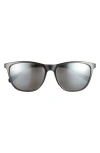 Maui Jim 57mm Core Square Polarized Sunglasses In Black Black Grey