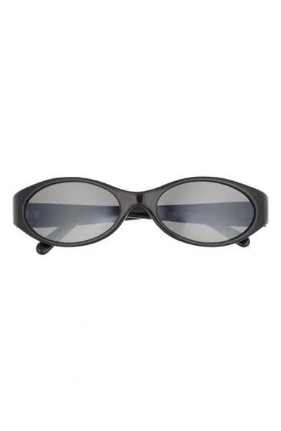 Maui Jim 57mm Polarized Oval Sunglasses In Black