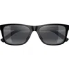 Maui Jim 57mm Polarizedplus2® Rectangular Sunglasses In Black