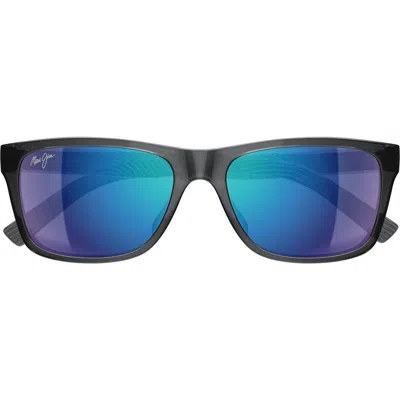 Maui Jim 57mm Polarizedplus2® Rectangular Sunglasses In Gray
