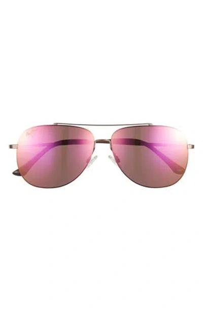 Maui Jim 58mm Aviator Sunglasses In Brown Brown Sunrise