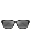 Maui Jim 58mm Polarizedplus2® Rectangular Sunglasses In Matte Black/neutral Grey