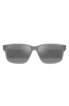 Maui Jim 58mm Polarizedplus2® Rectangular Sunglasses In Matte Transparent Grey/grey