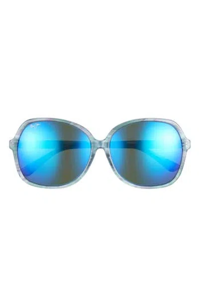 Maui Jim 59mm Core Round Polarized Sunglasses In Blue Blue Blue
