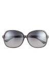 Maui Jim 59mm Jim Core Round Polarized Sunglasses In Grey Grey Grey