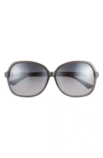 Maui Jim 59mm Jim Core Round Polarized Sunglasses In Grey Grey Grey