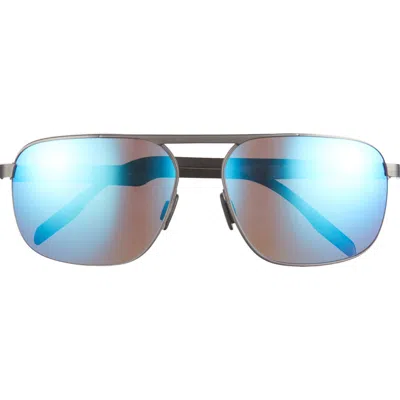 Maui Jim 60mm Core Aviator Polarized Sunglasses In Gunmetal Gunmetal Blue