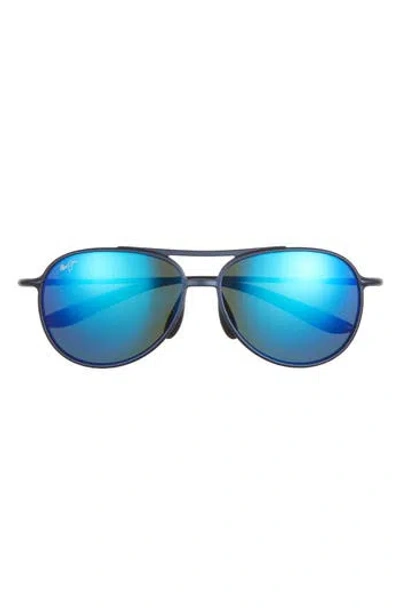 Maui Jim 60mm Core Pilot Polarized Sunglasses In Blue Blue Blue
