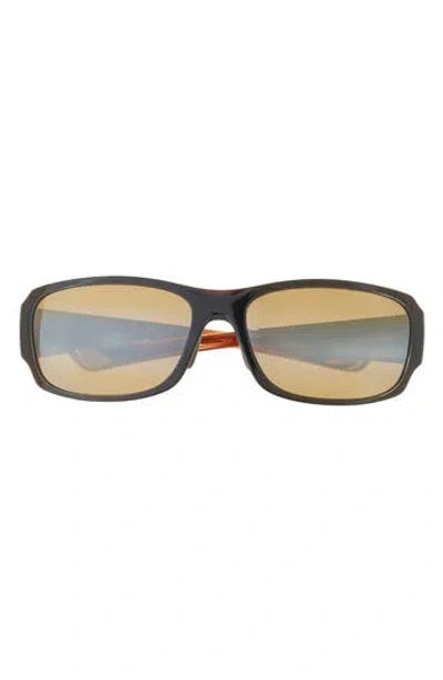 Maui Jim 60mm Core Rectangle Polarized Sunglasses In Rootbeer Rootbeer Bronze