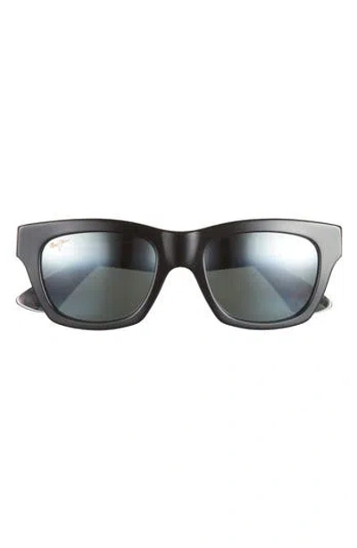 Maui Jim 60mm Core Square Polarized Sunglasses In Black Black Grey