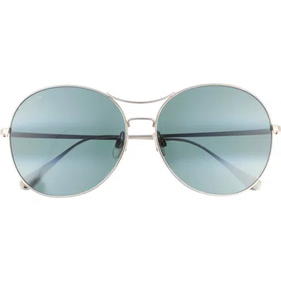 Maui Jim 61mm Aviator Sunglasses In Silver