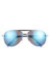 Maui Jim 61mm Core Aviator Polarized Sunglasses<br /> In Gunmetal Gunmetal Blue