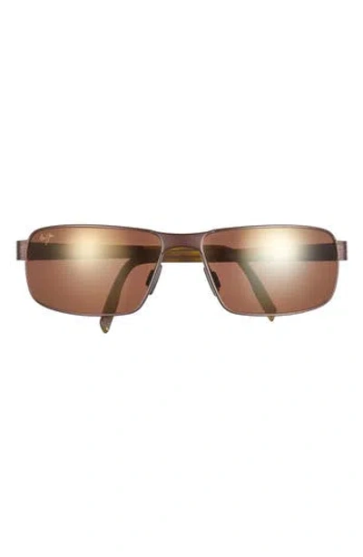 Maui Jim 63mm Square Polarized Sunglasses In Chocolate Chocolate Bronze