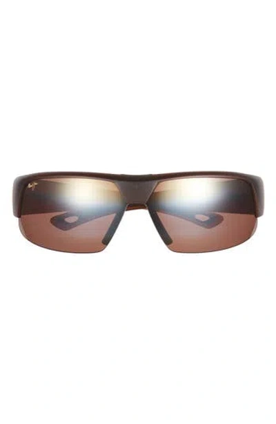 Maui Jim 68mm Core Rectangular Polarized Sunglasses In Rootbeer Rootbeer Bronze