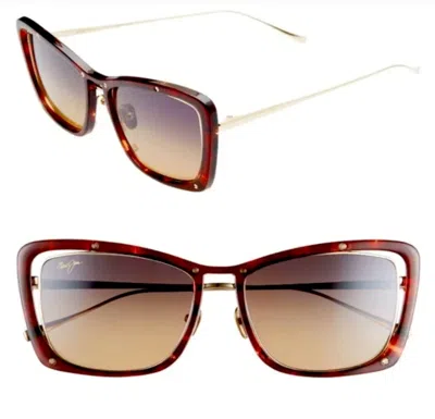 Pre-owned Maui Jim Adrift Sunglasses Mj 808-10 Gold Titanium Frame Bronze Polarized Lenses In Brown