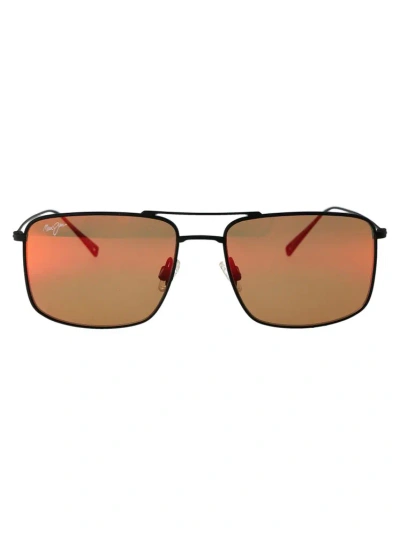 Maui Jim Aeko Square Frame Polarized Sunglasses In Black