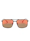 Maui Jim Aeko Square-frame Sunglasses In Black