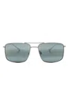 Maui Jim Aeko Square-frame Sunglasses In Silver