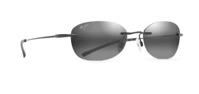 Pre-owned Maui Jim Aki Aki Mj 333-02 Black Neutral Grey Polarized Rimless Sunglasses