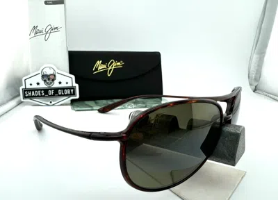 Pre-owned Maui Jim Alelele Bridge Mj 438-10 Tortoise Hcl Bronze Polarized Sunglasses