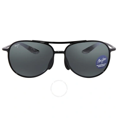 Maui Jim Alelele Bridge Nuetral Grey Pilot Unisex Sunglasses 438-02 60 In Black / Grey