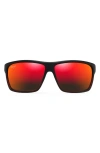Maui Jim Alenuihaha 64mm Polarized Sport Sunglasses In Burgundy Stripe/hawaii Lava