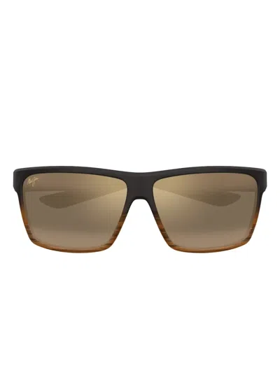 Maui Jim Alenuihaha Square-frame Sunglasses In Brown