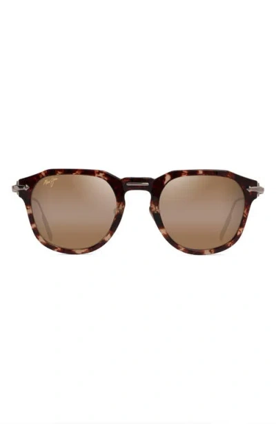 Maui Jim Alika 49mm Polarized Keyhole Sunglasses In Tortoise W/gold
