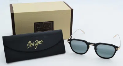 Pre-owned Maui Jim Alika "the Arctic" Polarized Luxury Sunglasses 837-02 Black W/ Gold In Gray
