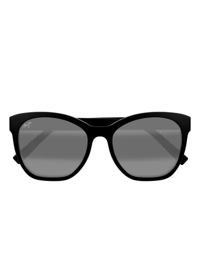 Maui Jim Alulu Cat Eye-frame Sunglasses In Black