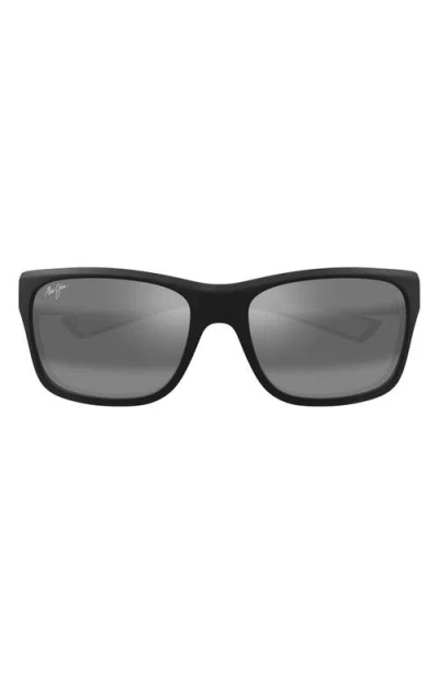 Maui Jim 'ano Nui 63mm Oversize Polarizedplus2® Rectangular Wrap Sunglasses