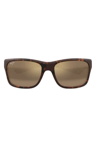 Maui Jim 'ano Nui 63mm Oversize Polarizedplus2® Rectangular Wrap Sunglasses