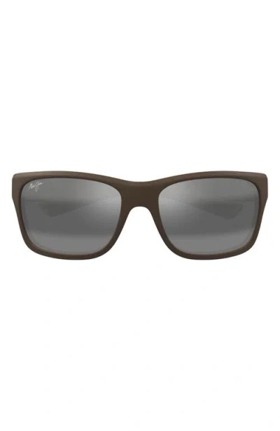 Maui Jim 'ano Nui 63mm Oversize Polarizedplus2® Rectangular Wrap Sunglasses