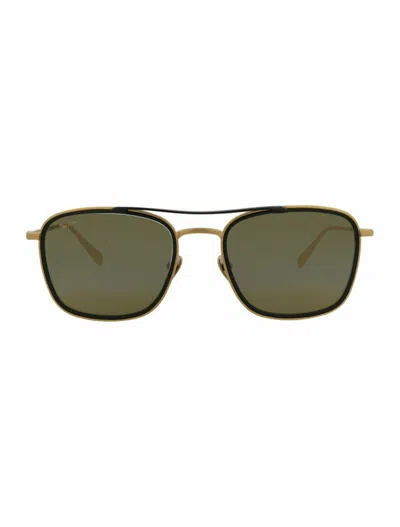 Pre-owned Maui Jim Aviatorframe Titanium And Nylon Sunglasses/16m) In Gold/bronze (h555