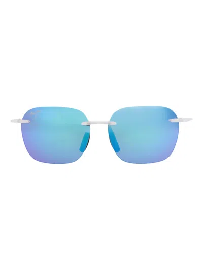 Maui Jim B446 Classic Square/rectangle Unisex Sunglasses In Blue