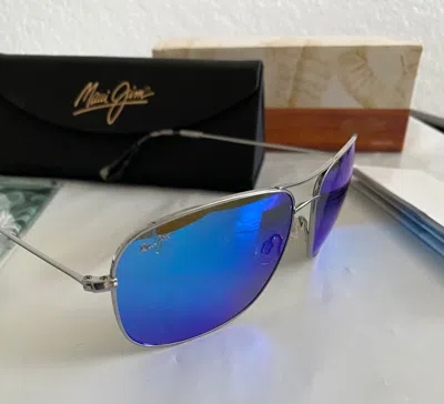 Pre-owned Maui Jim B773-17 Breezeway Sunglasses Frame Silver Frame Hawaii Blue Lens
