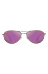 Maui Jim Baby Beach 56mm Mirrored Polarizedplus2® Aviator Sunglasses In Rose Gold/maui Sunrise