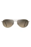Maui Jim Baby Beach 56mm Polarized Aviator Sunglasses In Gold/tortoise