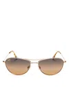 Maui Jim Baby Beach Polarized Brow Bar Aviator Sunglasses, 56mm In Gold/bronze Gradient