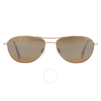 Maui Jim Baby Beach Reader Hcl Bronze +1.50 Pilot Unisex Sunglasses H245-1615 56 In Bronze / Gold