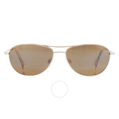 Maui Jim Baby Beach Reader Hcl Broze +2.00 Pilot Unisex Sunglasses H245-1620 56 In Bronze / Gold