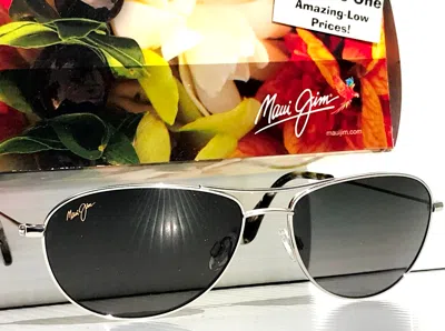 Pre-owned Maui Jim Baby Beach Silver Polarized Grey Lens Sunglass Gs245-17 In Gray