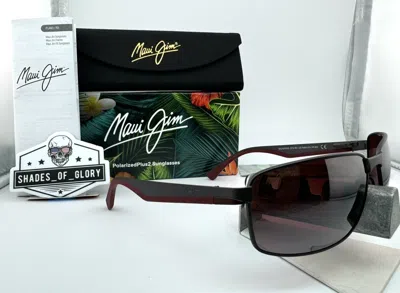 Pre-owned Maui Jim Backswing Mj 709-02s Dark Gunmetal Maui Rose Polarized Sunglasses In Pink
