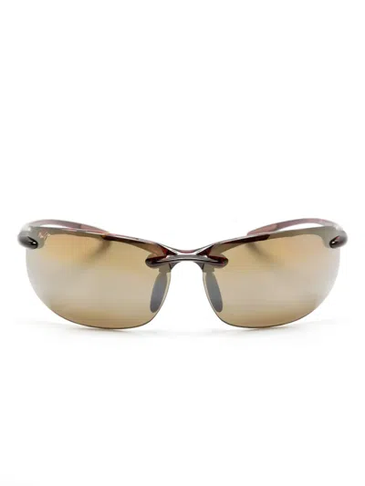 Maui Jim Banyans Rimless Sunglasses In Brown