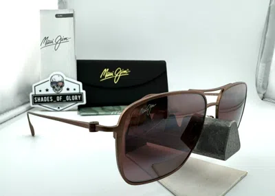 Pre-owned Maui Jim Beaches 541-19a Satin Brown With Maui Rose Red Polarized Sunglasses In Pink