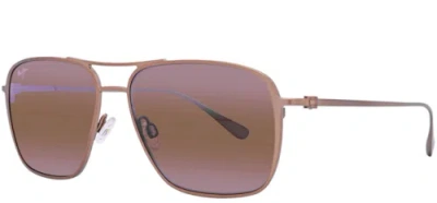 Pre-owned Maui Jim Beaches 541-19a Satin Brown With Maui Rose Red Polarized Sunglasses In Pink