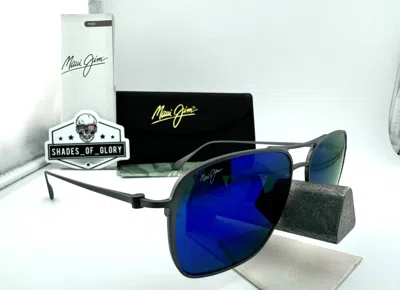 Pre-owned Maui Jim Beaches 541-27a Grey Titanium Blue Hawaii Polarized Sunglasses