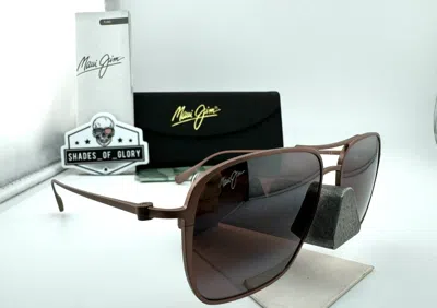 Pre-owned Maui Jim Beaches Asian Fit 541n-19a Satin Brown Maui Rose Polarized Sunglasses In Red