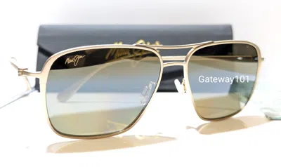 Pre-owned Maui Jim Beaches Unisex Gold Bronze Titanium Brown Polarized Sunglass H541-16a