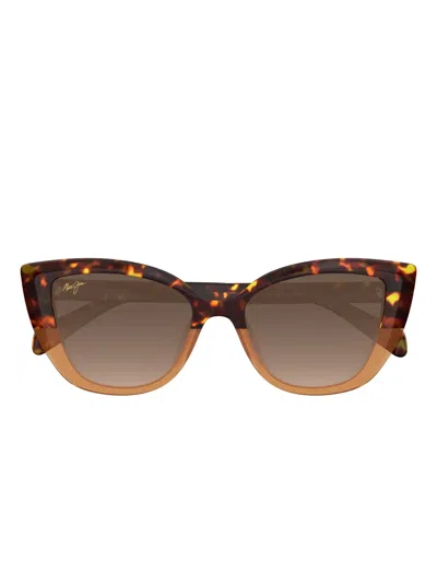 Maui Jim Blossom Tortoiseshell Cat-eye Sunglasses In Brown